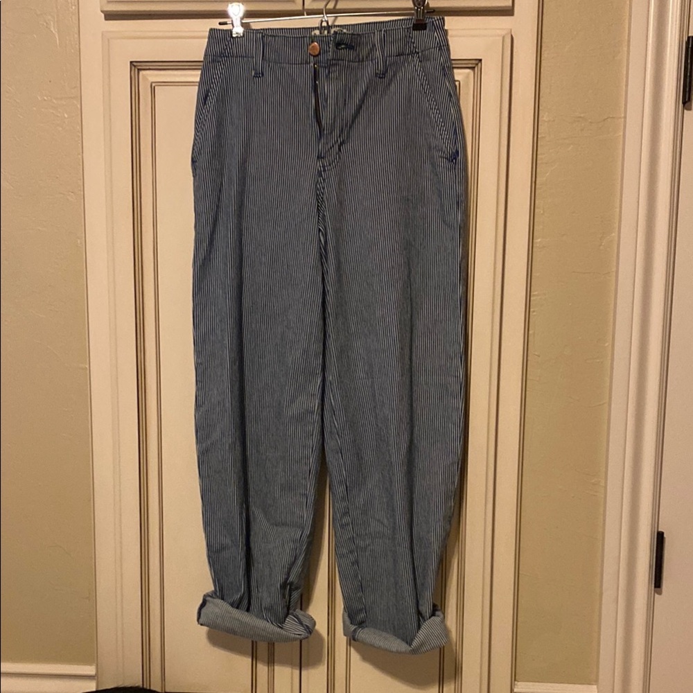Blue Striped Pants